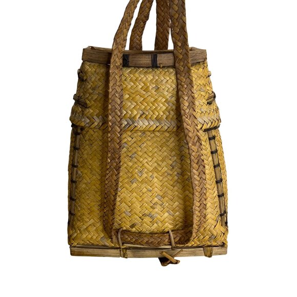 Vintage Handcrafted Philipines Natural Woven Straw Pasikin Basktet Size S - Picture 5 of 9